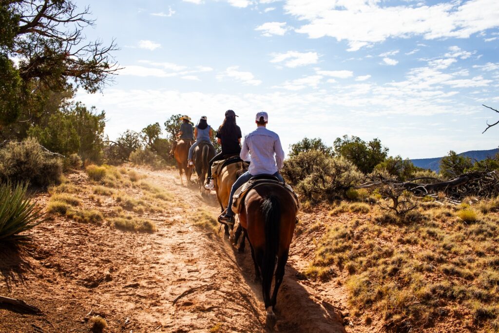 A Canyon Trails Ranch wrangler leads a trail ride in Canyons of the Ancients National Monument.